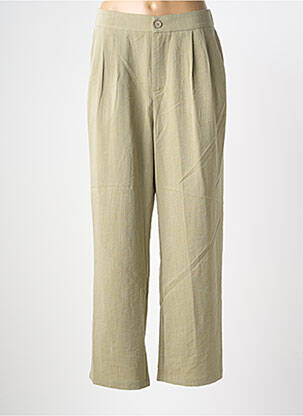 Pantalon large fermeture zippée sous rabat boutonné taille normale vert MOLLY BRACKEN femme
