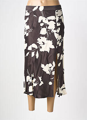 Jupe longue imprimé fantaisie noir FREEMAN T.PORTER femme