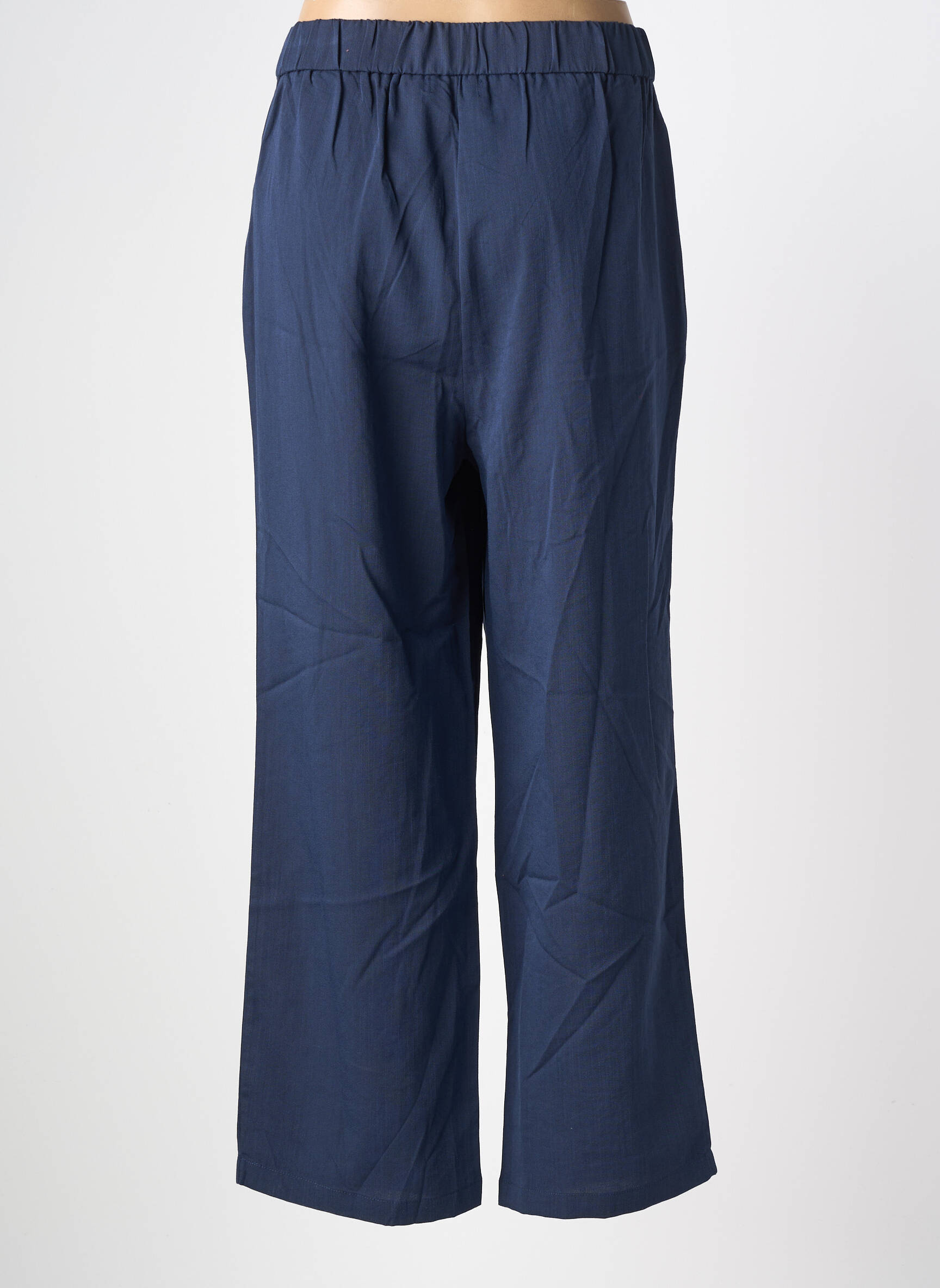 Pantalon droit tissage popeline taille normale bleu MOLLY BRACKEN femme