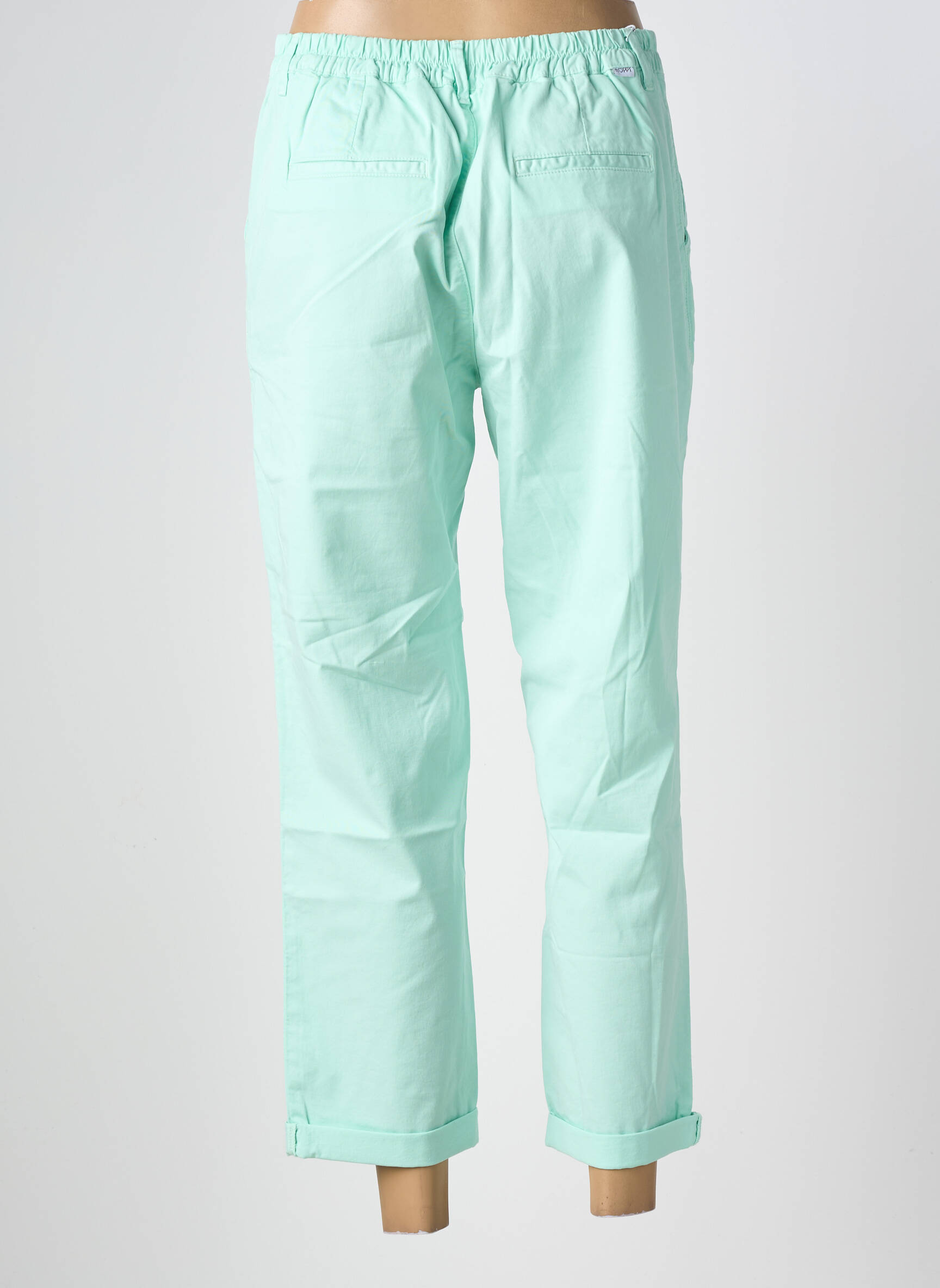 Pantalon 7/8 stretch taille normale vert HAPPY femme