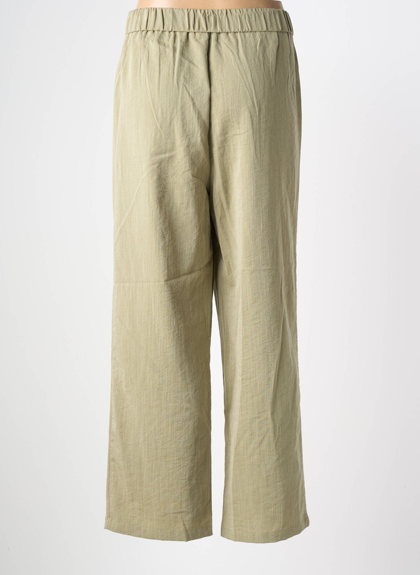 Pantalon large fermeture zippée sous rabat boutonné taille normale vert MOLLY BRACKEN femme