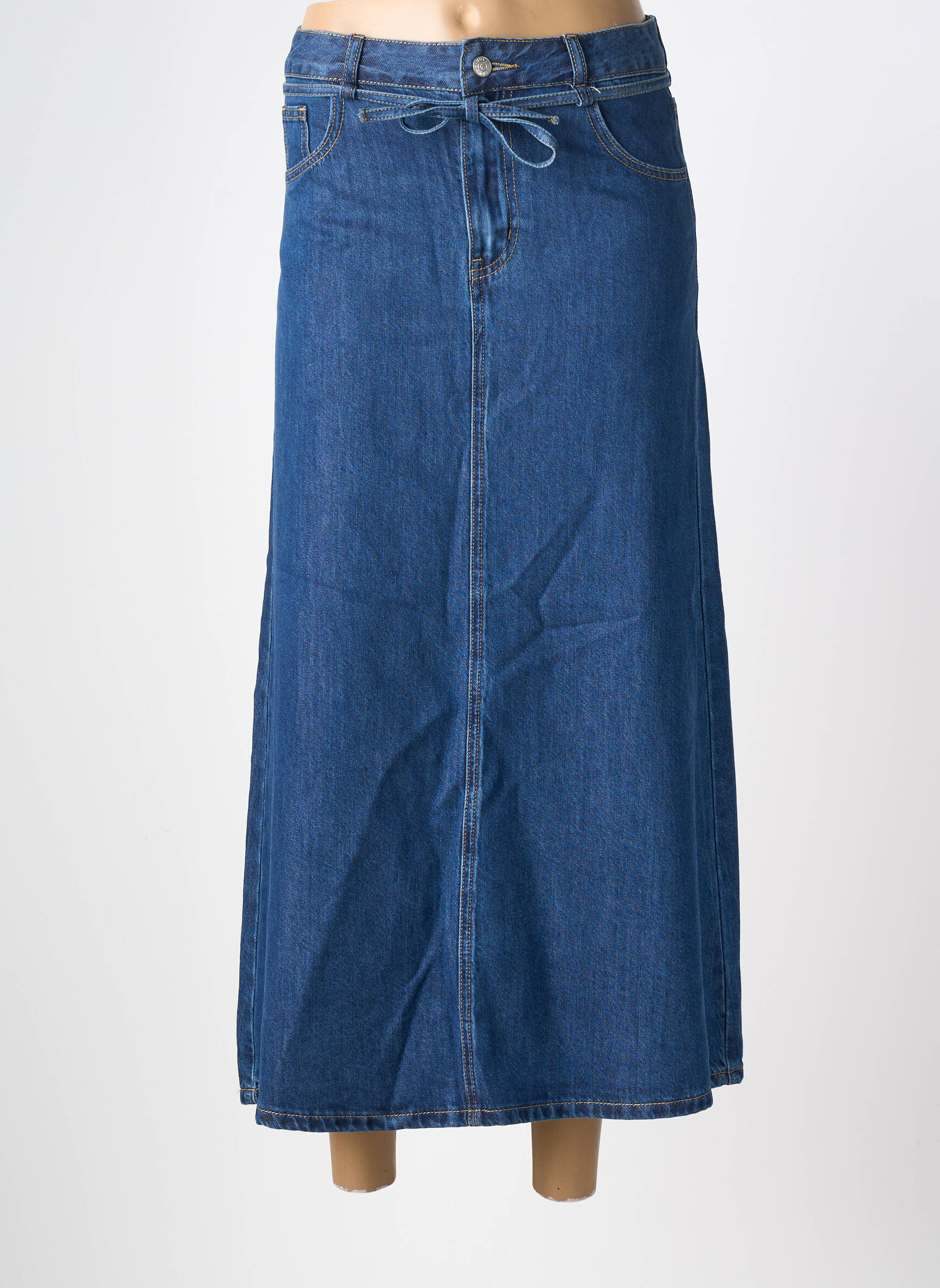 Jupe longue coupe droite bleu MOLLY BRACKEN femme