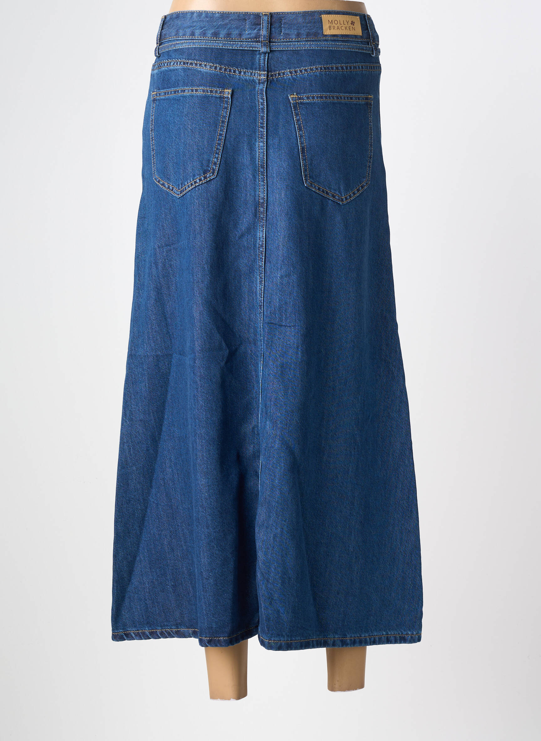 Jupe longue coupe droite bleu MOLLY BRACKEN femme