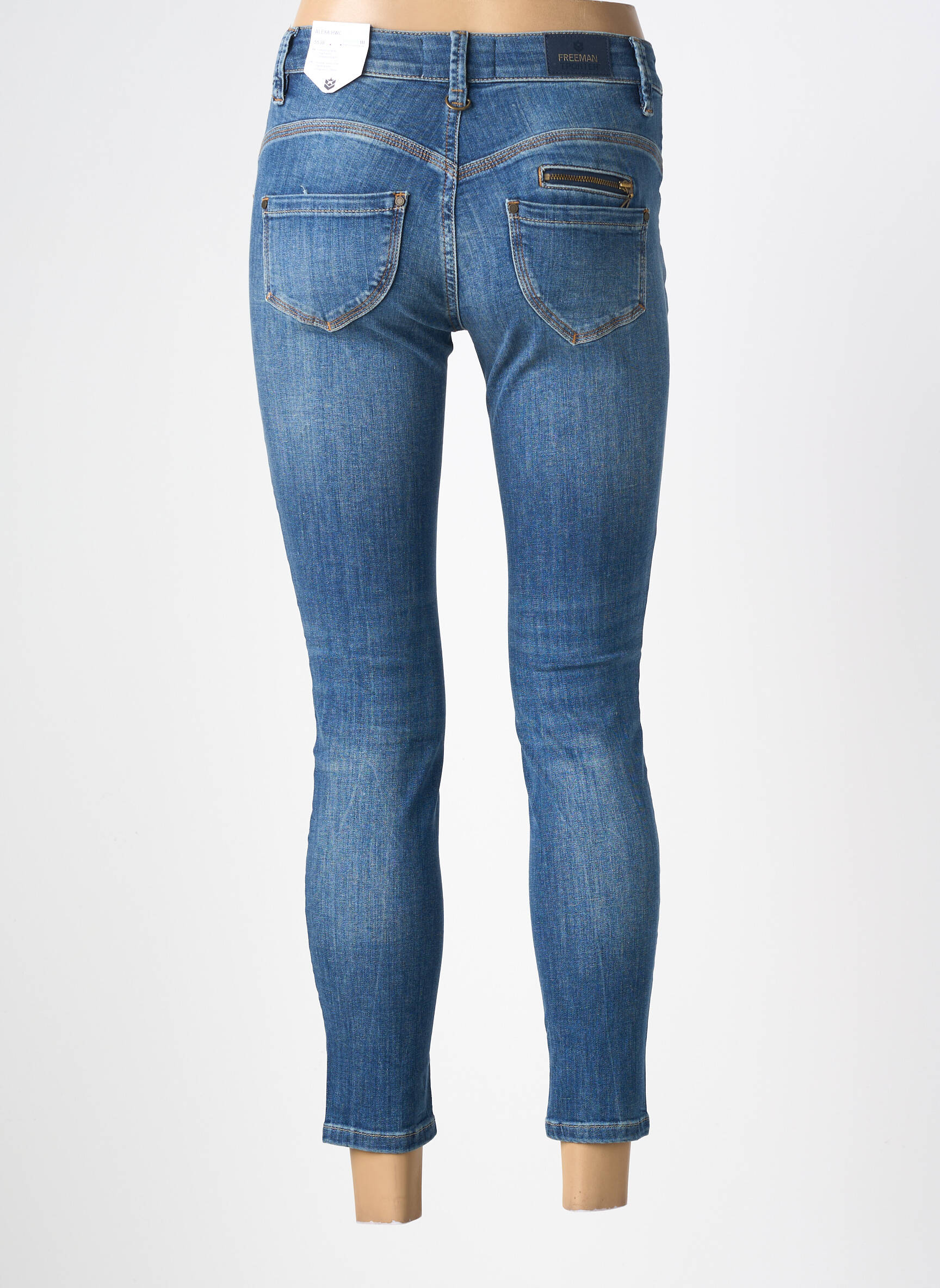 Jeans coupe slim stretch taille normale bleu FREEMAN T.PORTER femme