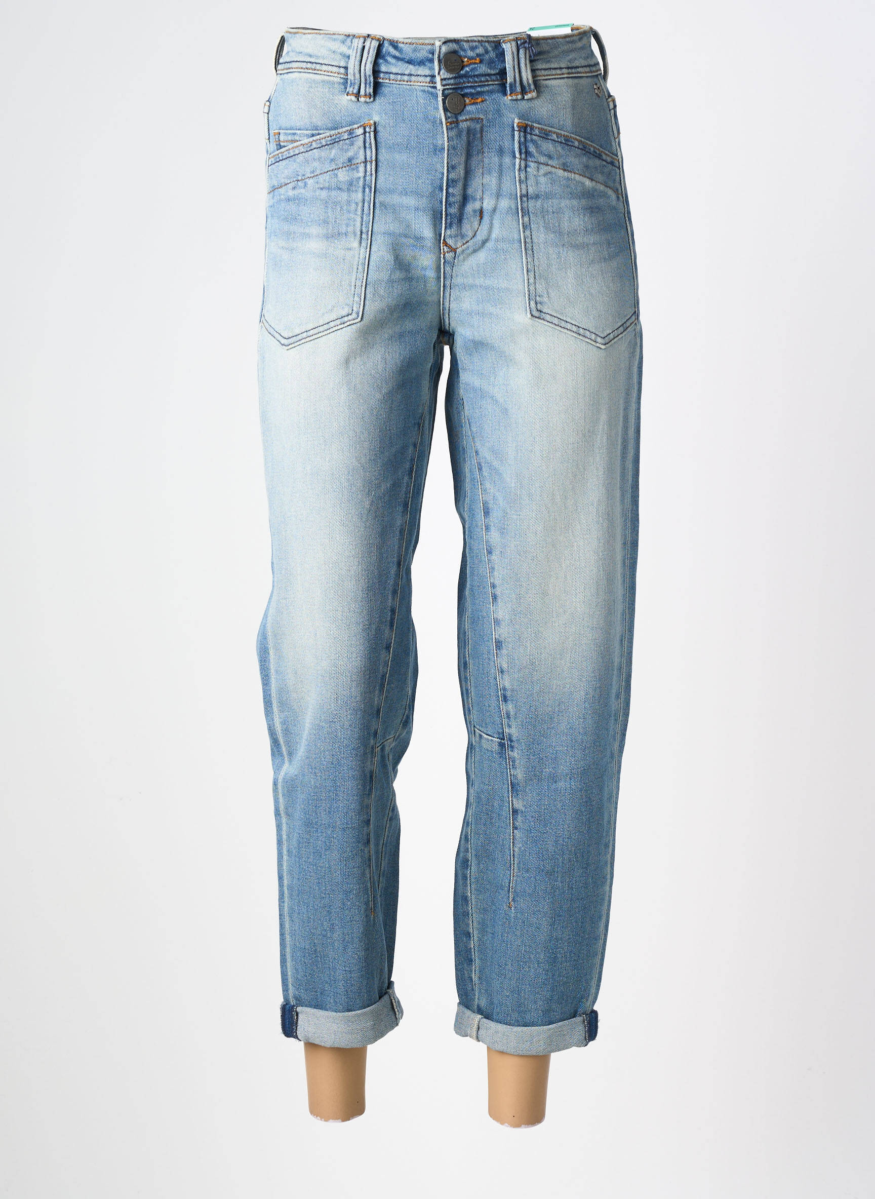 Jean coupe mom poches taille normale bleu FREEMAN T.PORTER femme