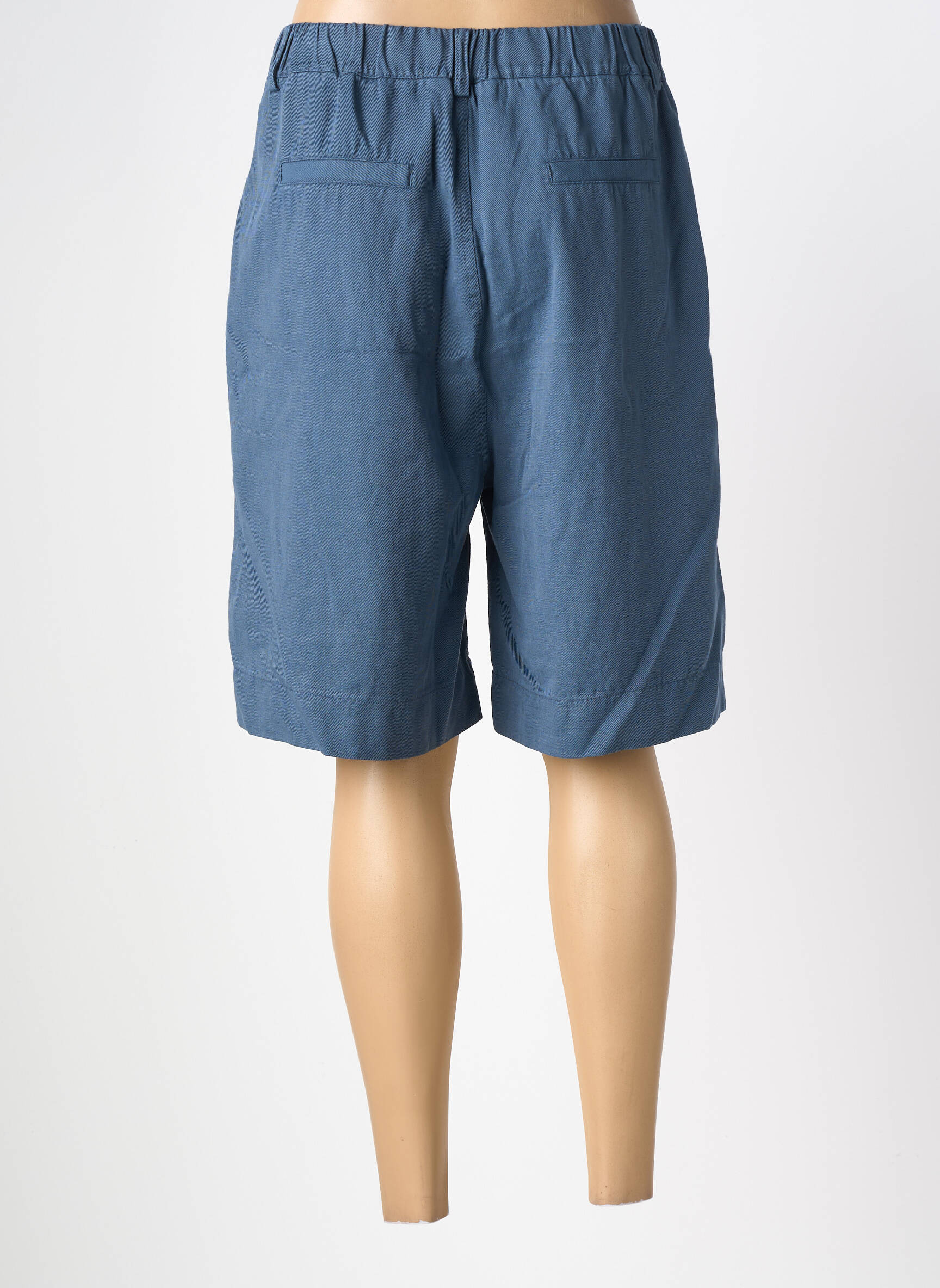 Bermuda tissage popeline taille normale bleu PAKO LITTO femme