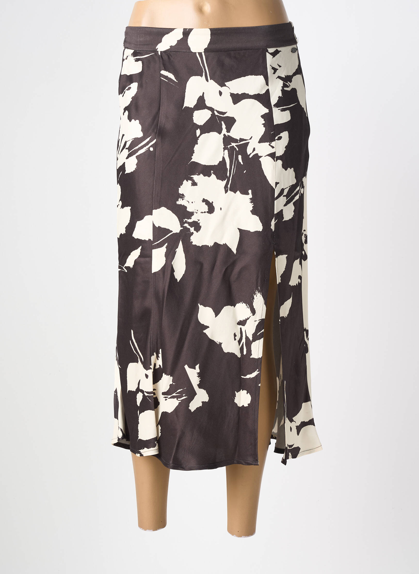 Jupe longue imprimé fantaisie noir FREEMAN T.PORTER femme