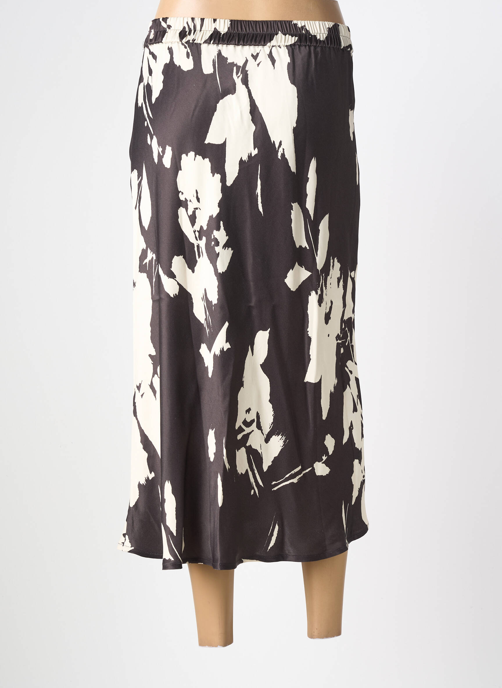 Jupe longue imprimé fantaisie noir FREEMAN T.PORTER femme