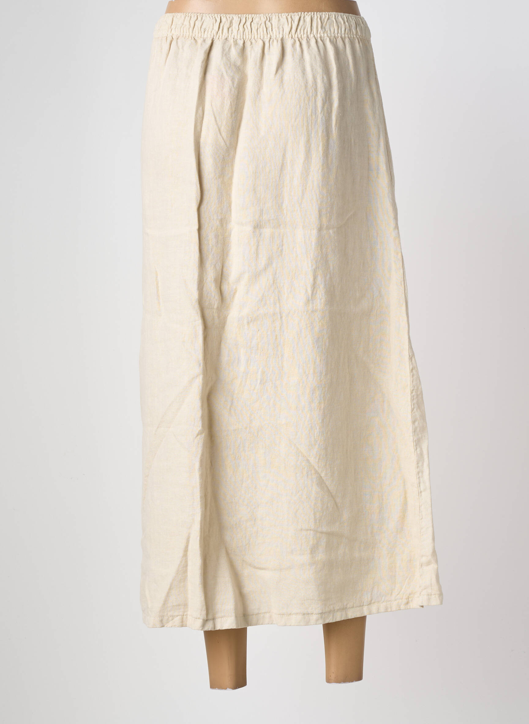 Jupe longue coupe droite beige INDI & COLD femme