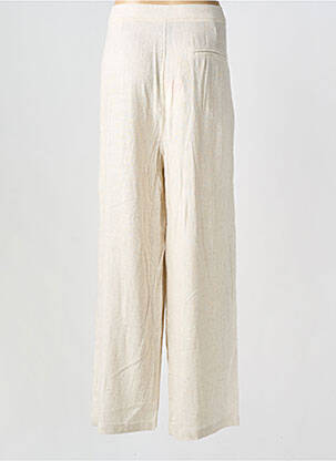 Pantalon droit fermeture zippée sous rabat boutonné taille normale beige LILI SIDONIO femme