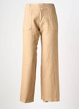 Pantalon droit fermeture zippée sous rabat boutonné taille normale beige PAKO LITTO femme