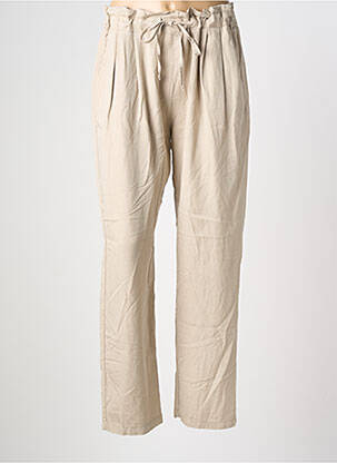 Pantalon droit tissage popeline taille normale beige PAKO LITTO femme