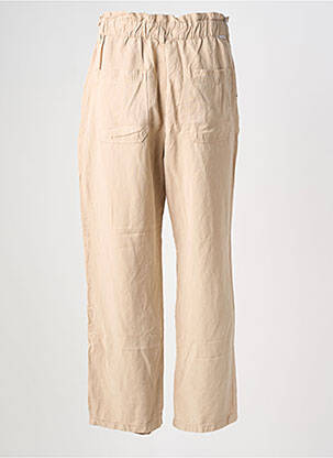 Pantalon droit tissage popeline taille normale beige HOPPY femme
