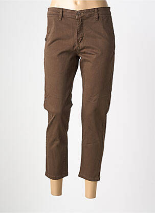 Pantalon slim tissage popeline taille normale marron PAKO LITTO femme