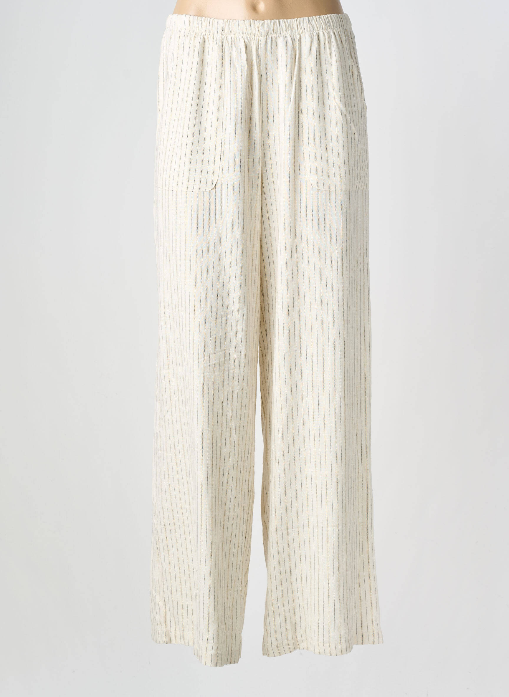 Pantalon droit taille élastique taille normale beige MOLLY BRACKEN femme