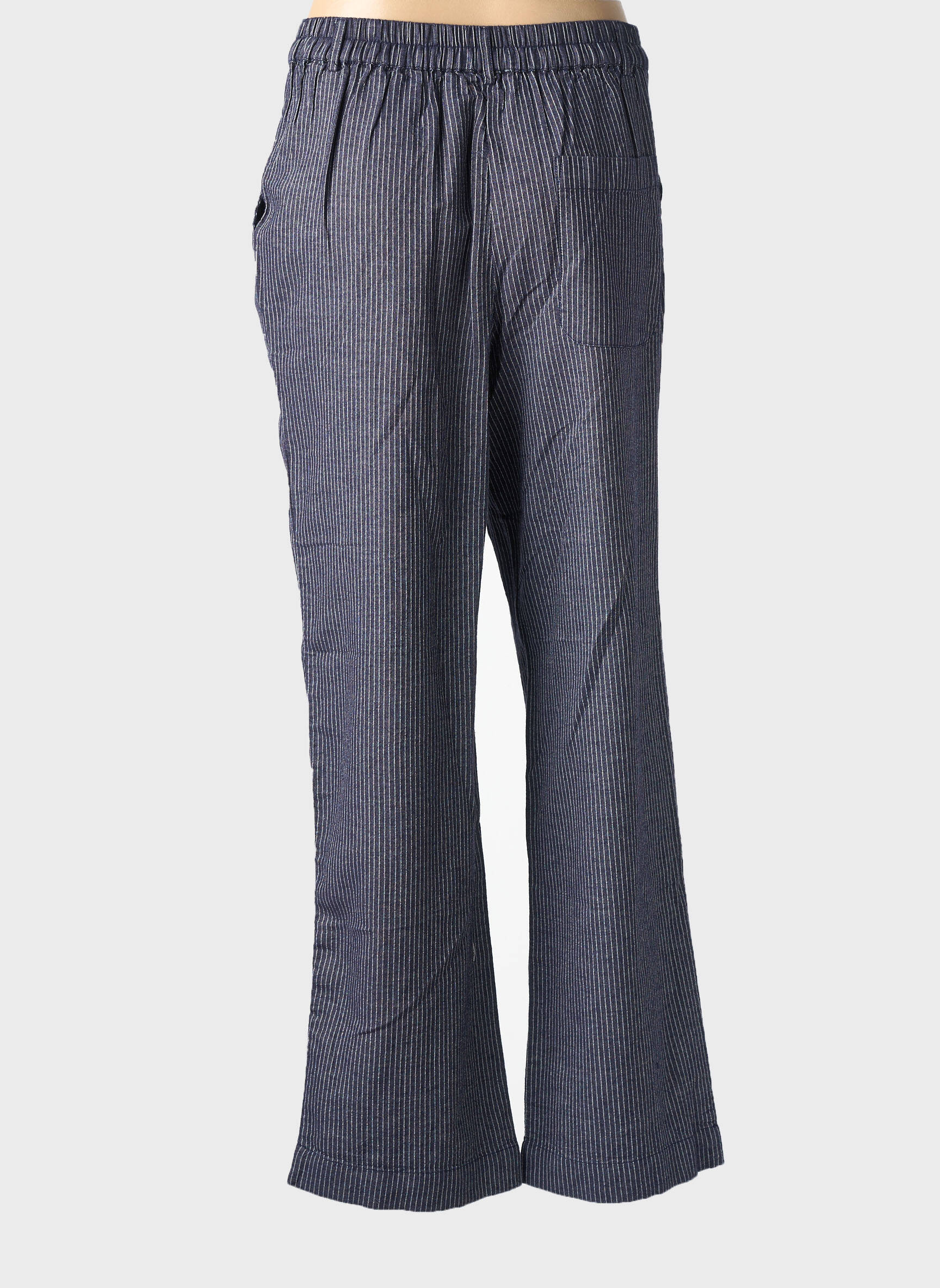 Pantalon droit taille élastique taille normale bleu INDI & COLD femme