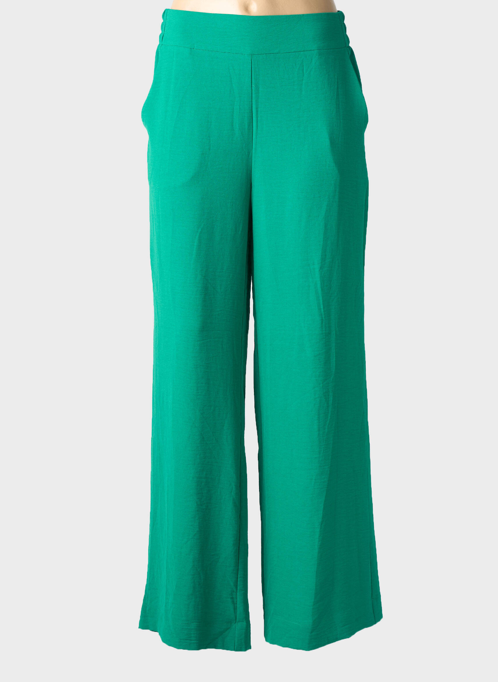 Pantalon droit tissage popeline vert MOLLY BRACKEN femme