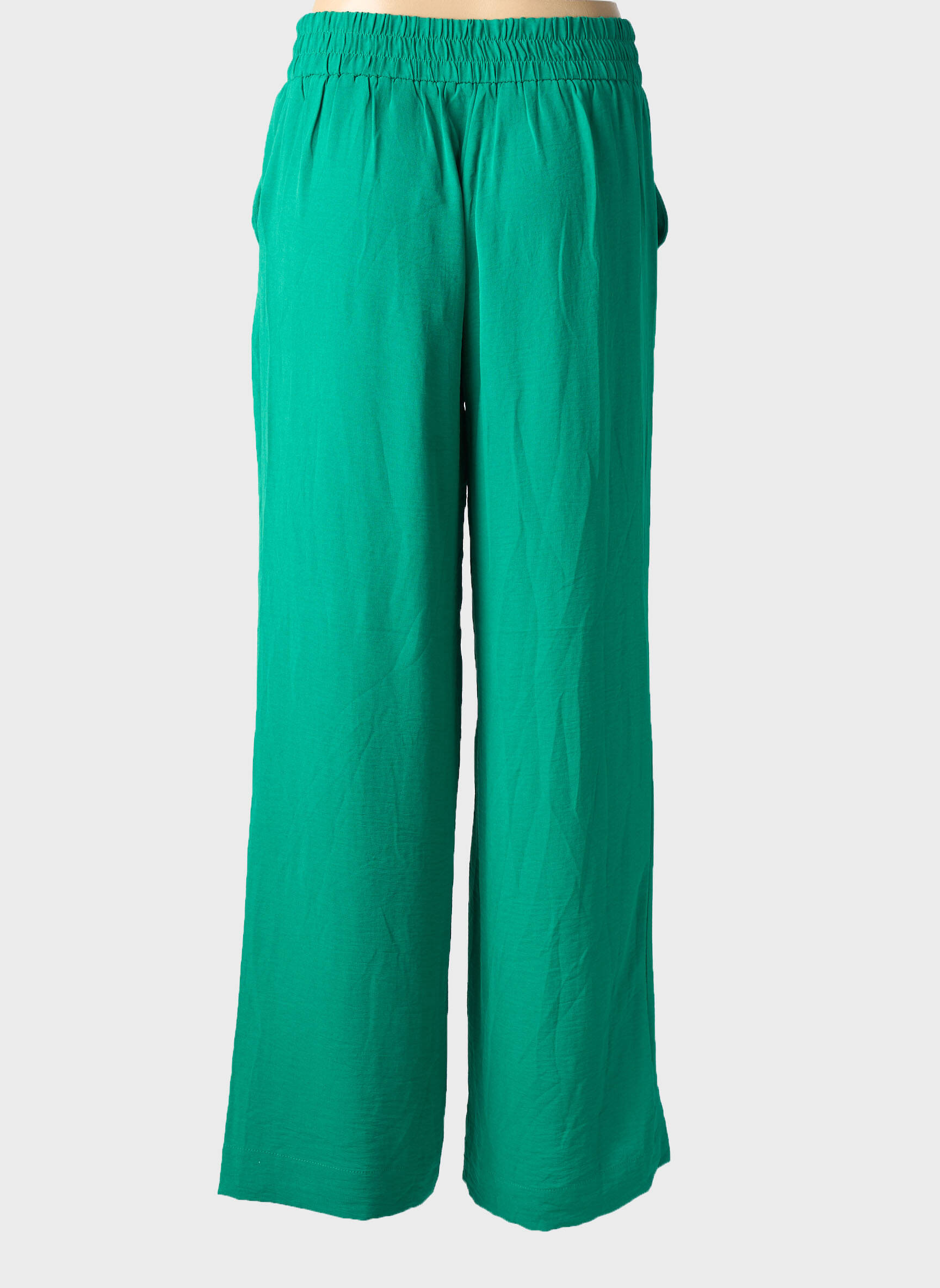 Pantalon droit tissage popeline vert MOLLY BRACKEN femme