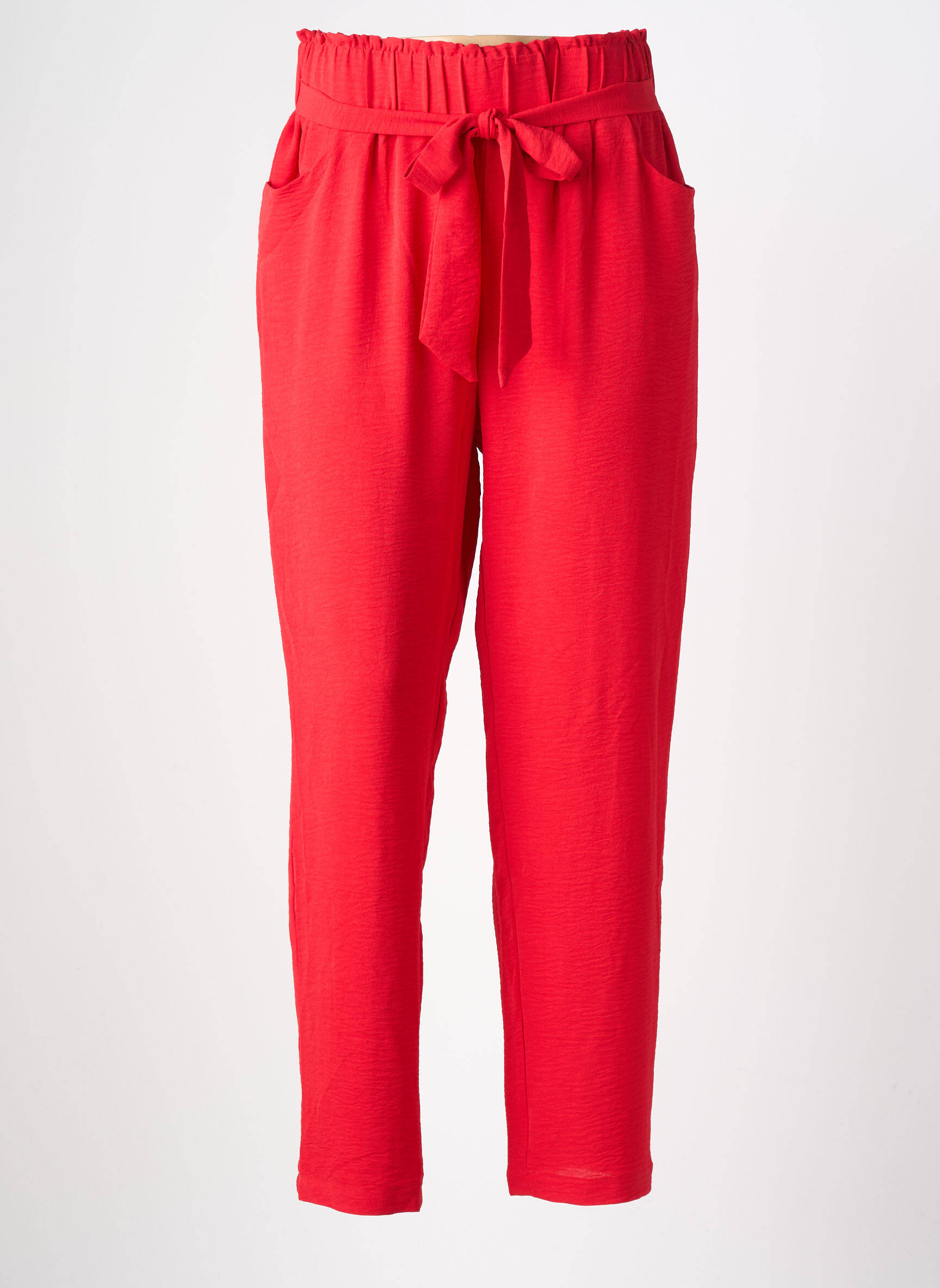 Pantalon slim taille haute taille haute rouge LILI SIDONIO femme