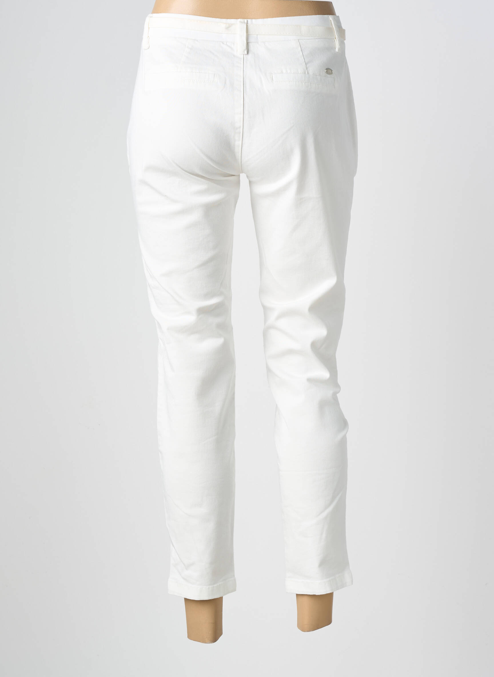Pantalon droit stretch taille normale blanc FREEMAN T.PORTER femme