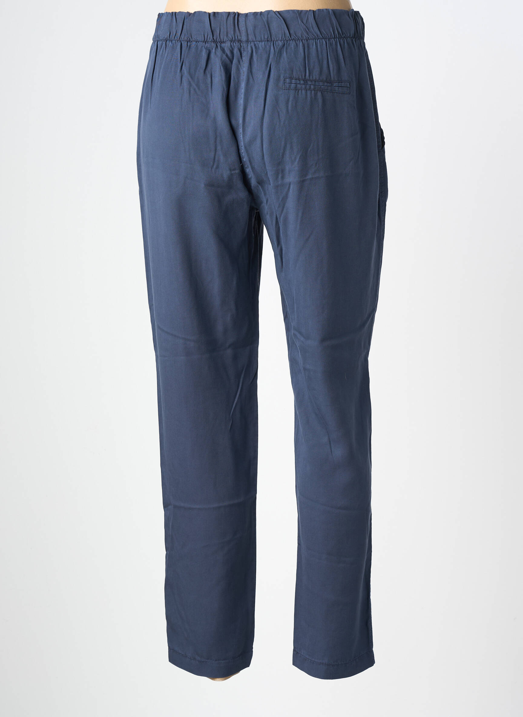 Pantalon droit taille élastique bleu LA FEE MARABOUTEE femme