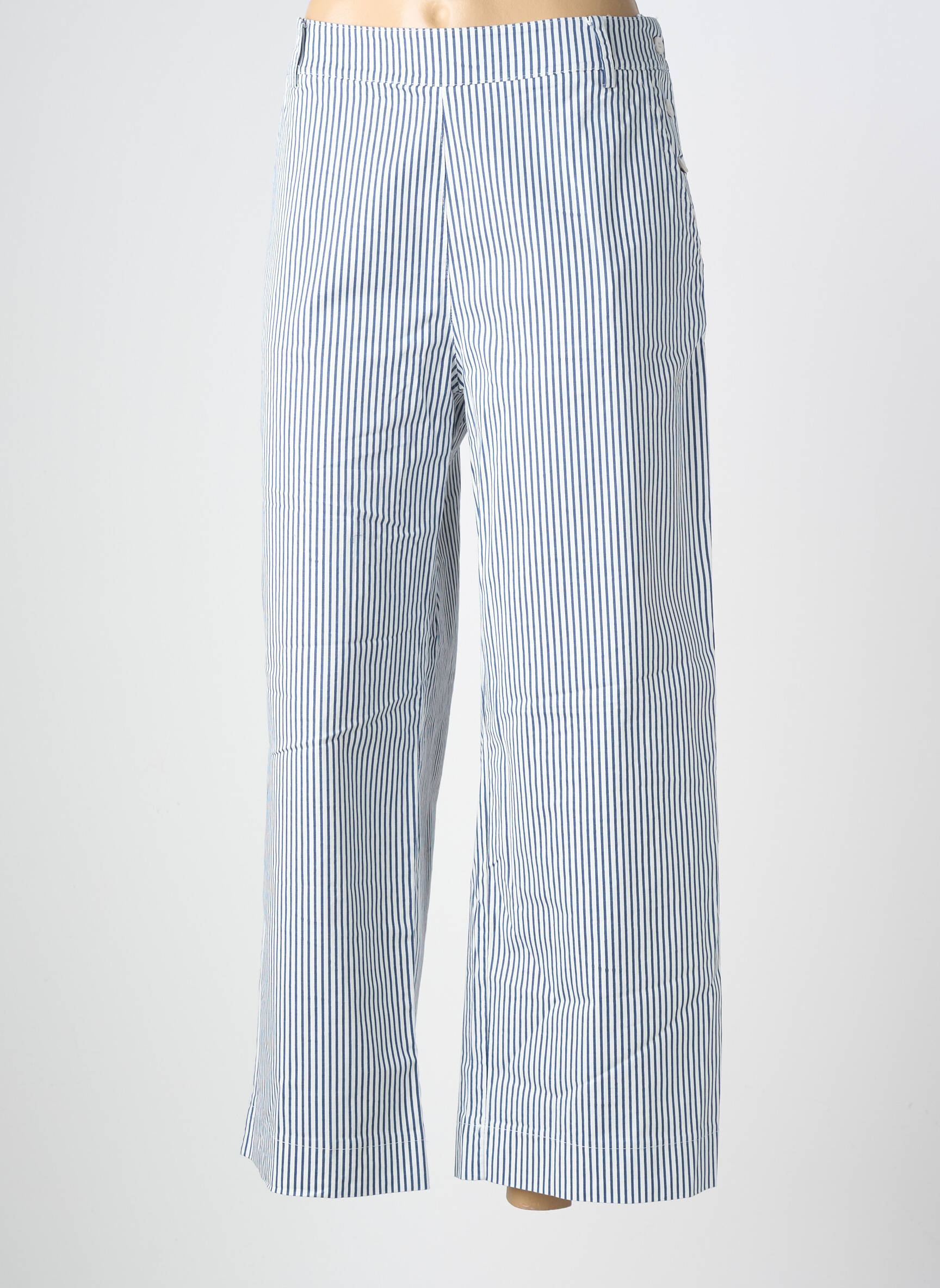 Pantalon droit stretch taille normale bleu PAKO LITTO femme