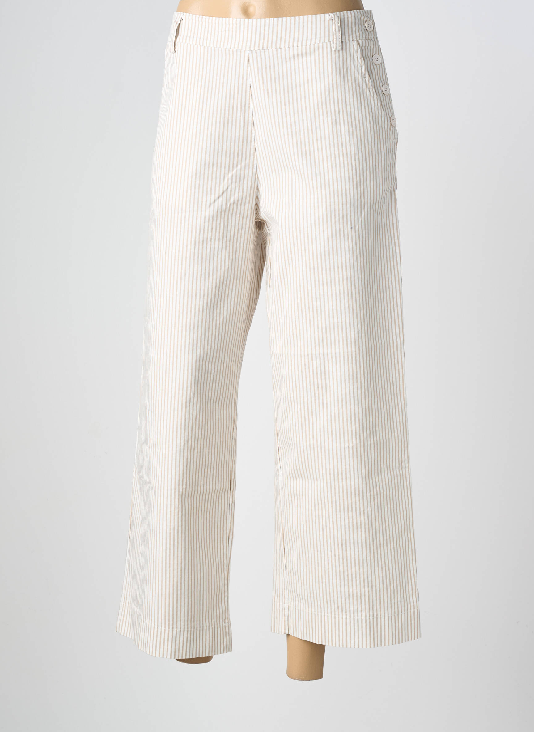 Pantalon droit stretch taille normale beige PAKO LITTO femme