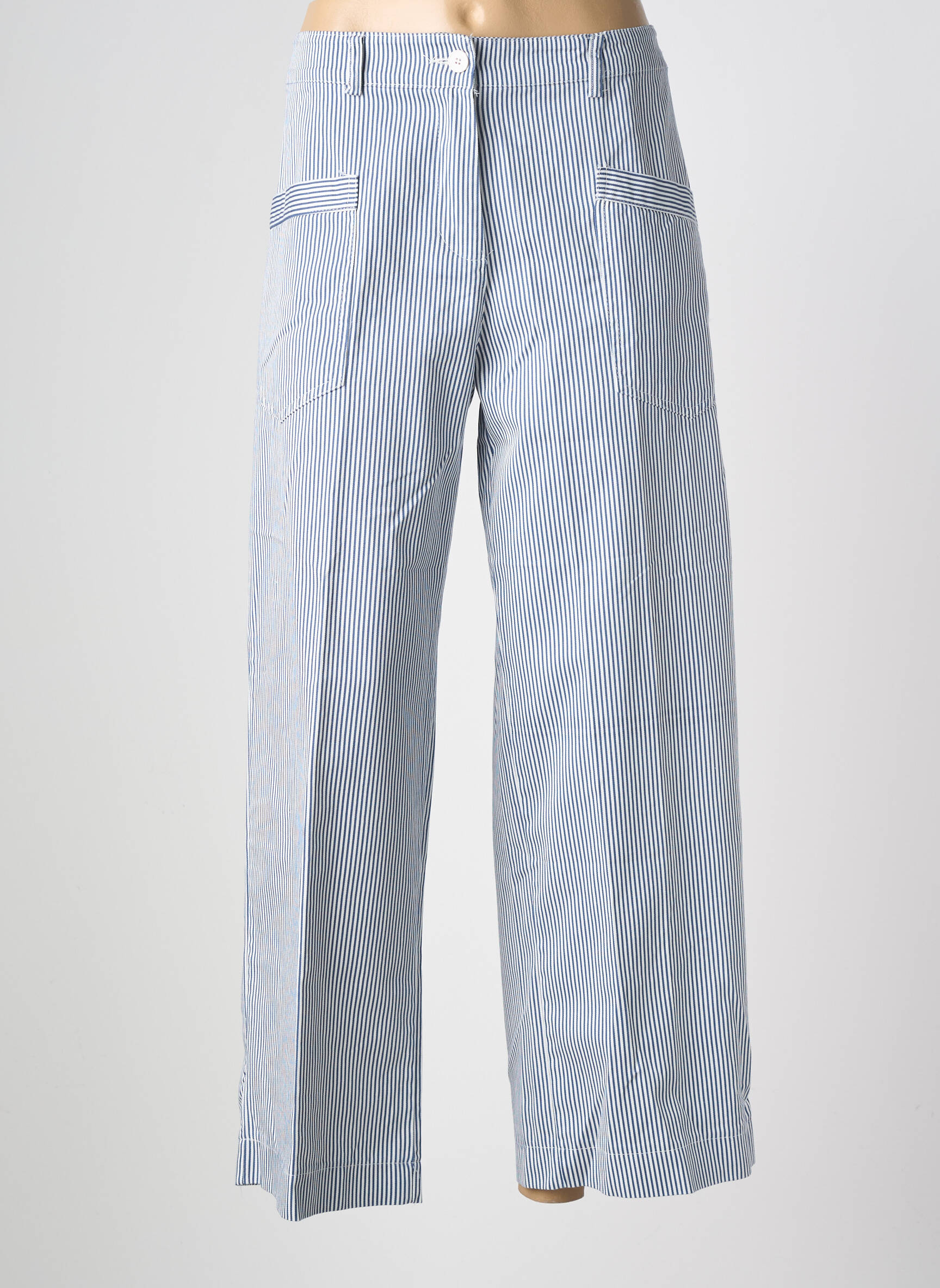 Pantalon droit stretch taille normale bleu PAKO LITTO femme