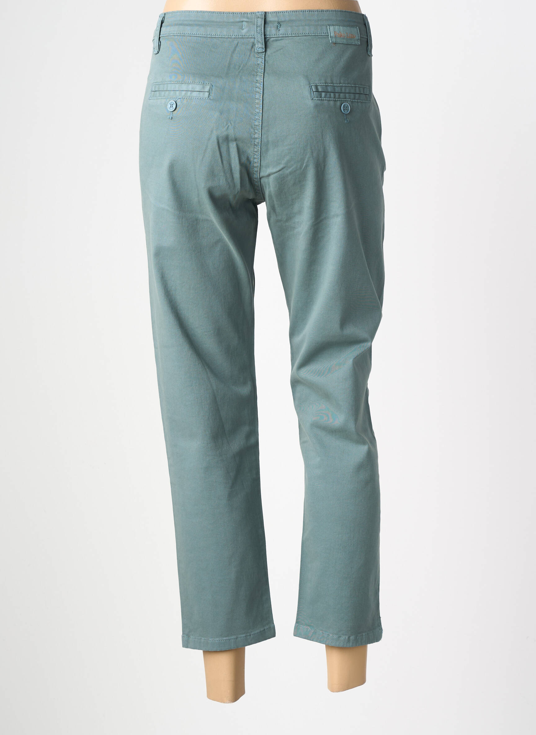 Pantalon slim tissage popeline vert PAKO LITTO femme