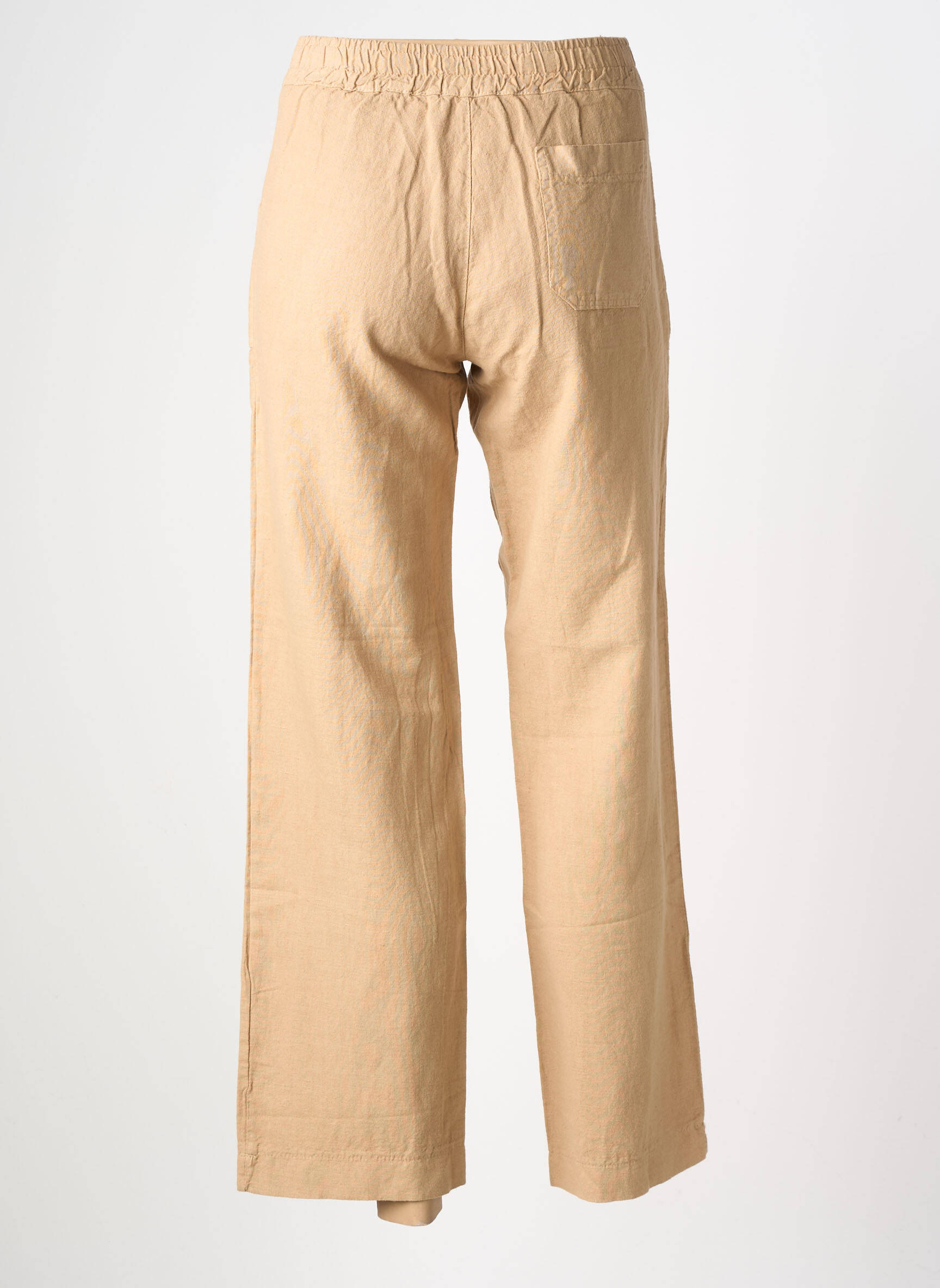 Pantalon droit fermeture zippée sous rabat boutonné taille normale beige PAKO LITTO femme