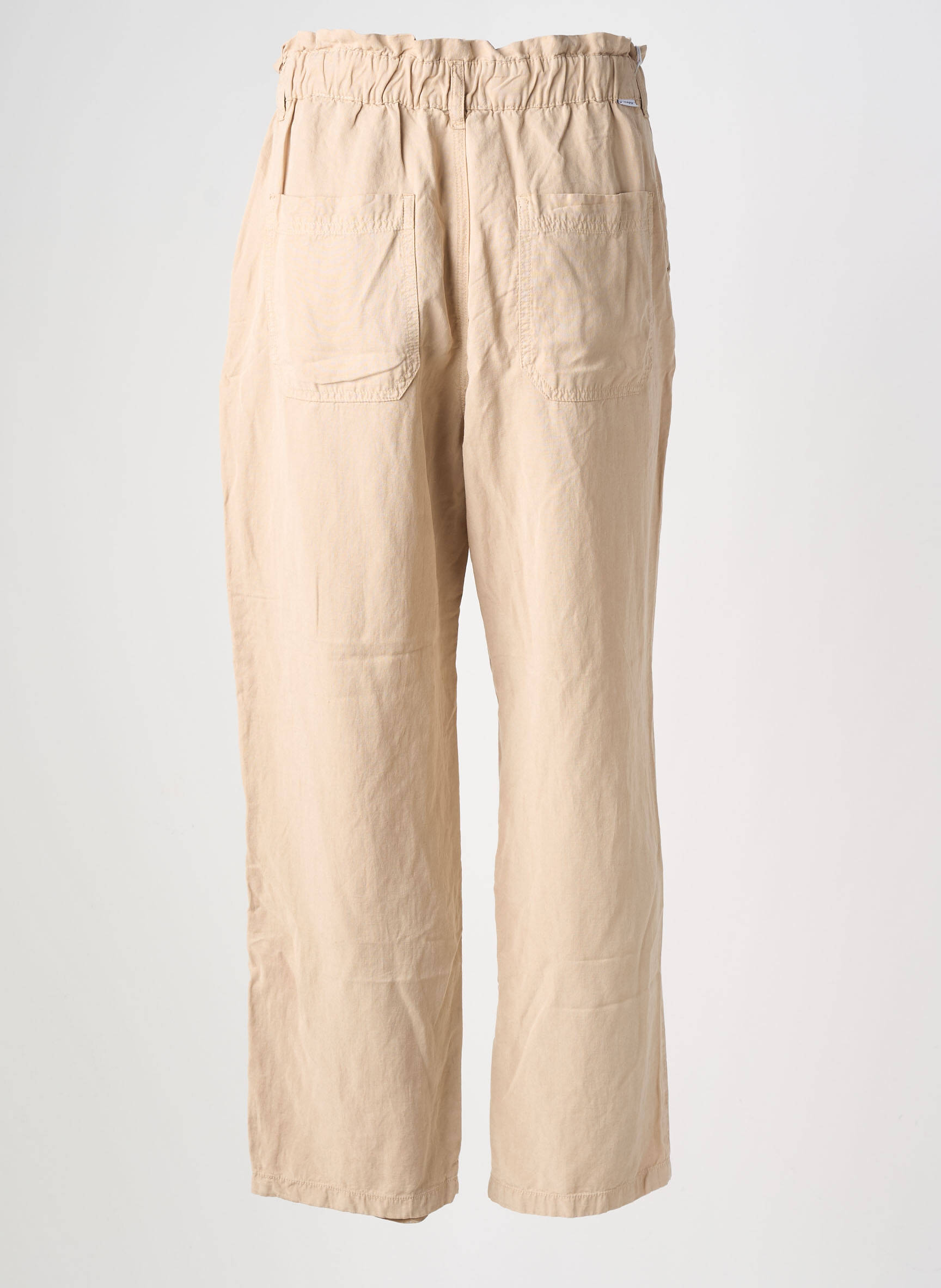 Pantalon droit tissage popeline taille normale beige HOPPY femme