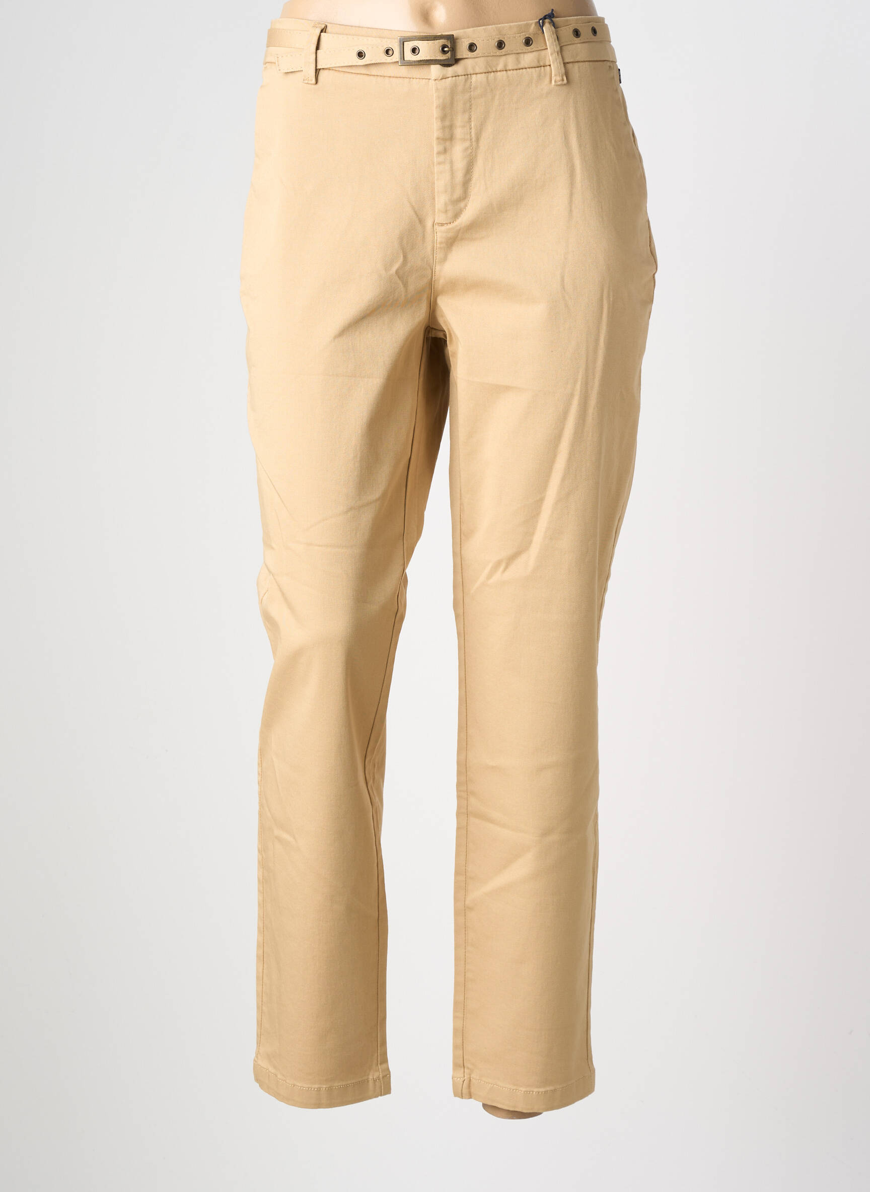 Pantalon 7/8 taille à pinces taille normale beige FREEMAN T.PORTER femme