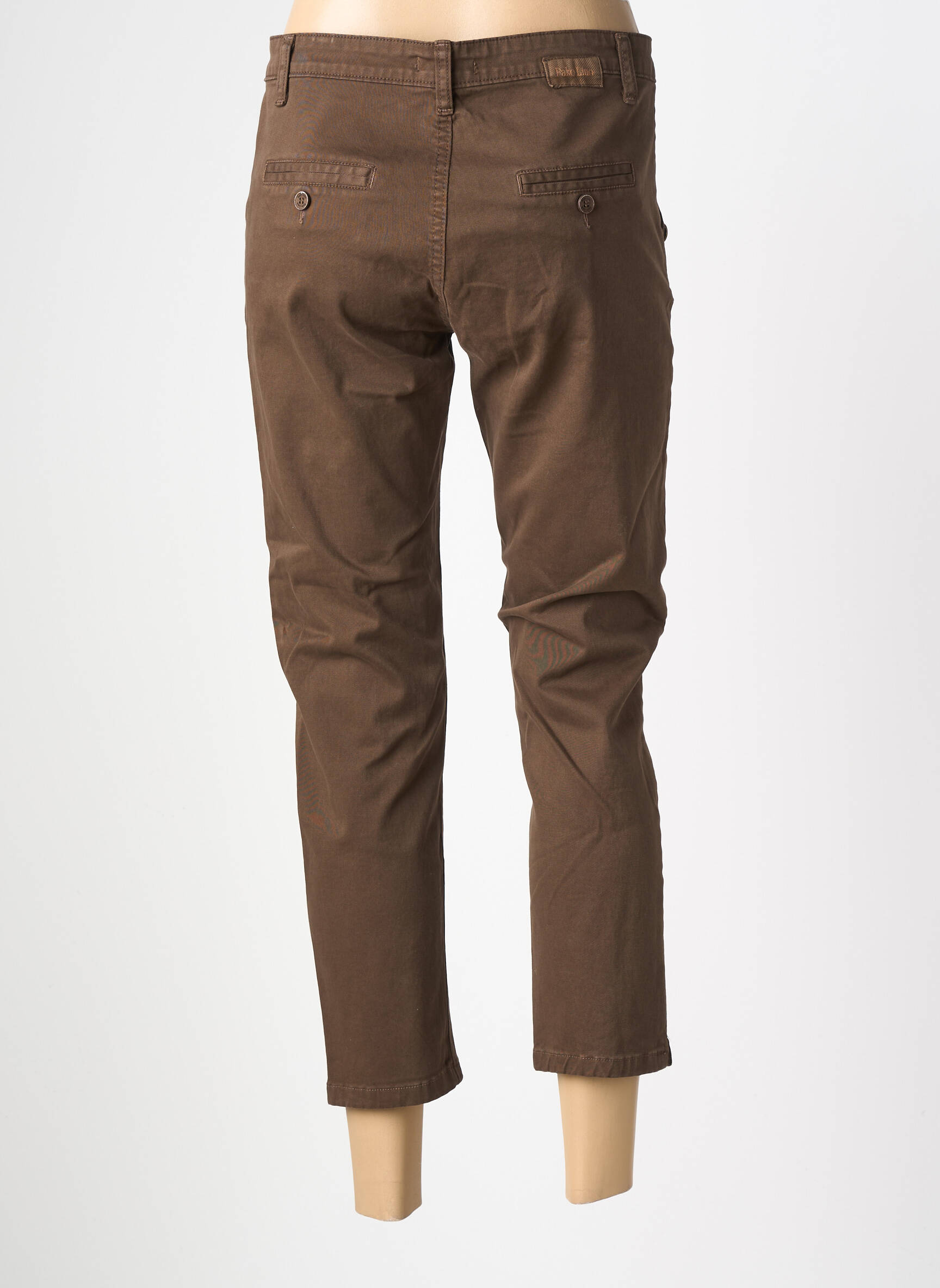 Pantalon slim tissage popeline taille normale marron PAKO LITTO femme