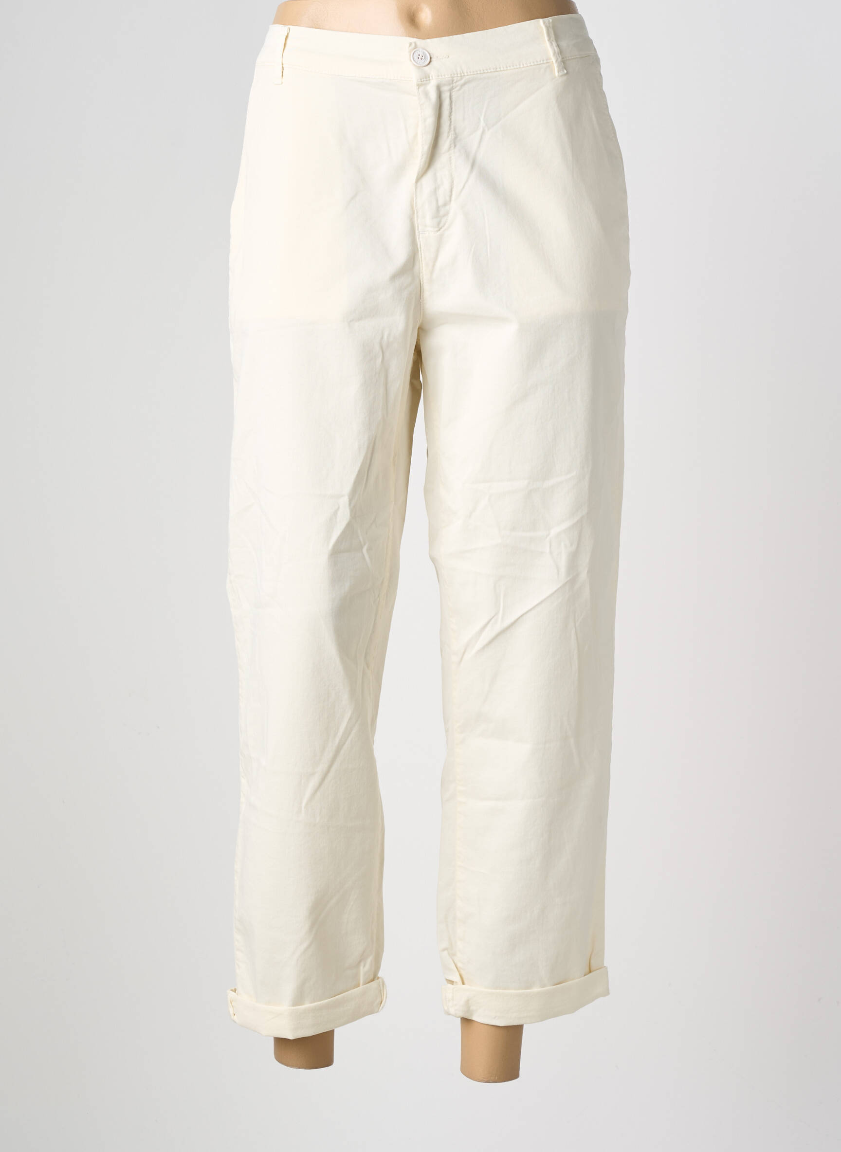 Pantalon droit stretch taille normale beige HOPPY femme