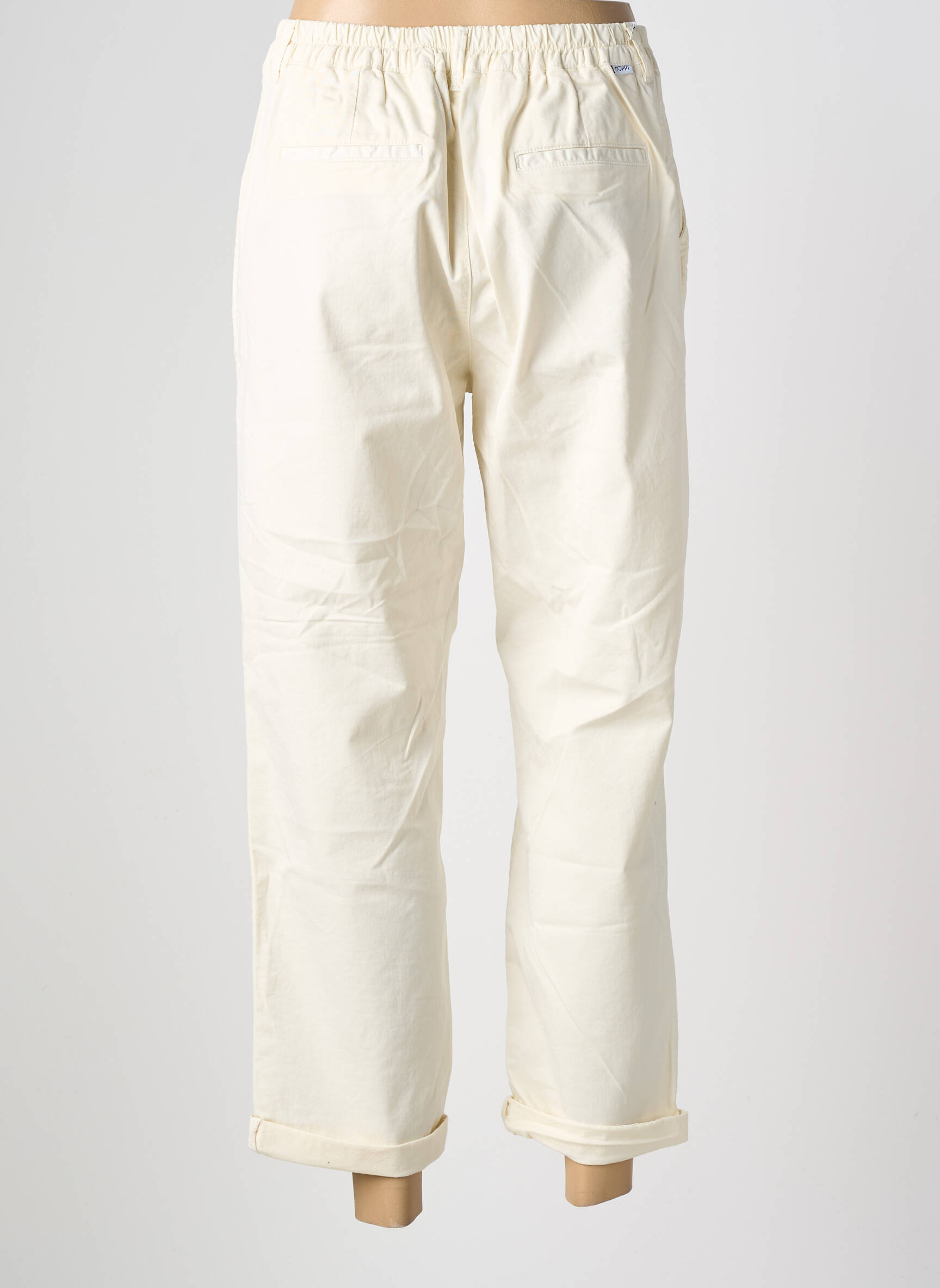 Pantalon droit stretch taille normale beige HOPPY femme
