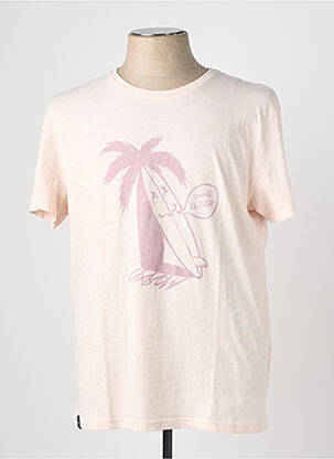 T-shirt sérigraphie floquée manches courtes rose OXBOW homme