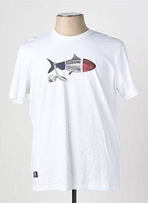 T-shirt sérigraphie floquée manches courtes blanc OXBOW homme