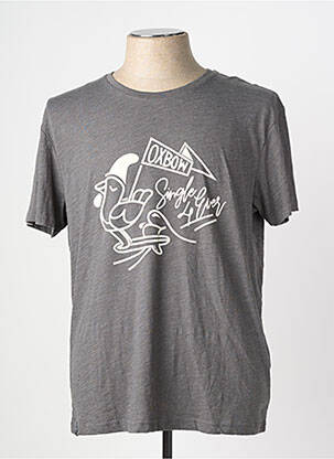 T-shirt sérigraphie floquée manches courtes gris OXBOW homme