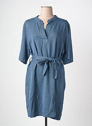 Robe mi-longue manches courtes manches courtes bleu PAKO LITTO femme