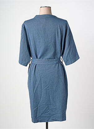 Robe mi-longue manches courtes manches courtes bleu PAKO LITTO femme