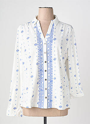 Chemisier coupe cintrée manches longues blanc WHITE STUFF femme