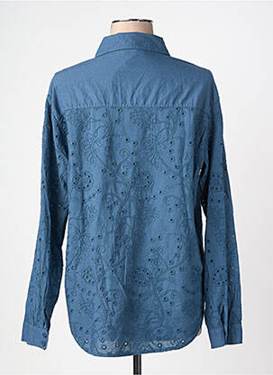 Chemisier coupe droite manches longues bleu PAKO LITTO femme