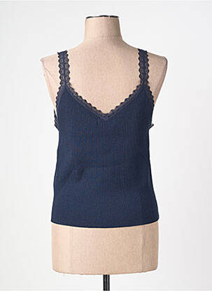 Débardeur tissage côtelé sans manche bleu MOLLY BRACKEN femme