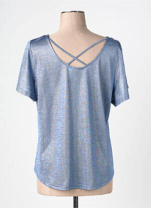 Top stretch manches courtes bleu MOLLY BRACKEN femme