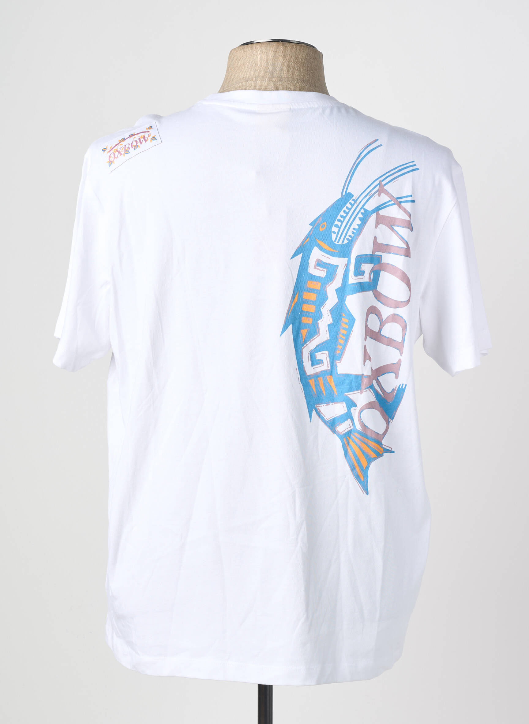T-shirt sérigraphie floquée manches courtes blanc OXBOW homme