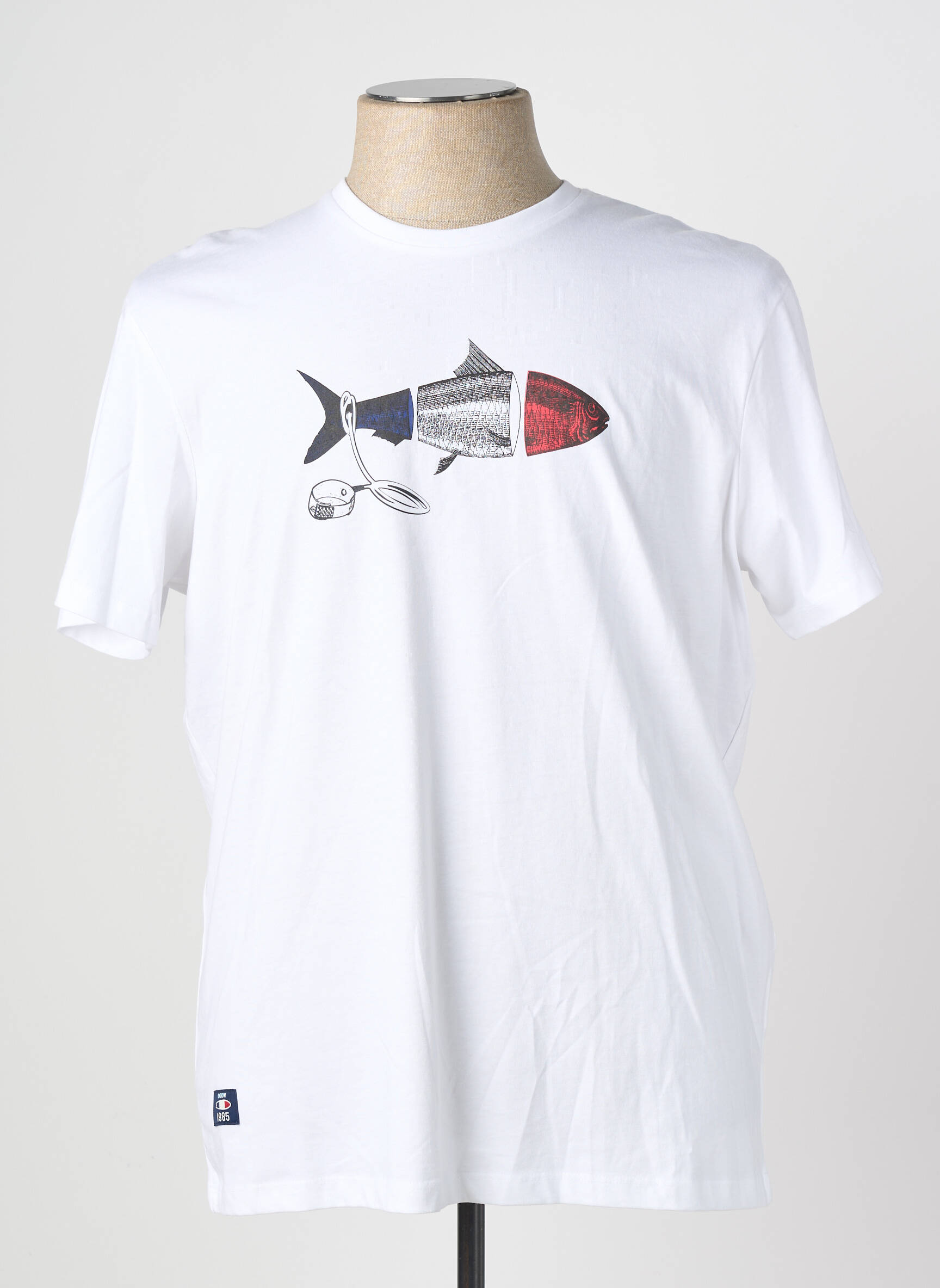 T-shirt sérigraphie floquée manches courtes blanc OXBOW homme
