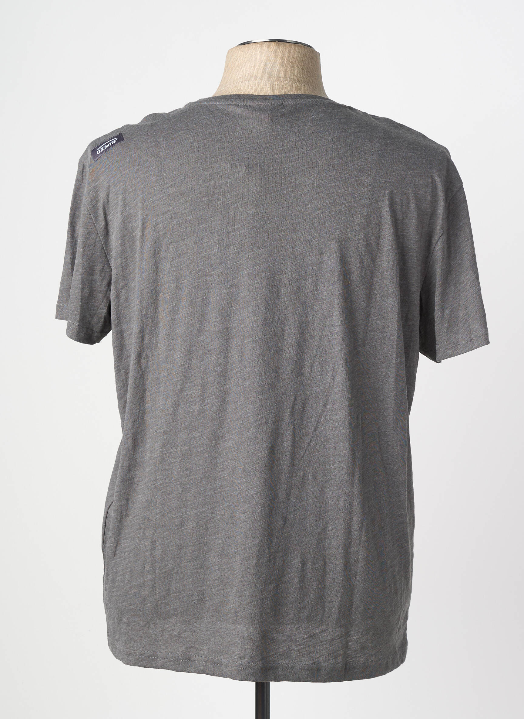 T-shirt sérigraphie floquée manches courtes gris OXBOW homme