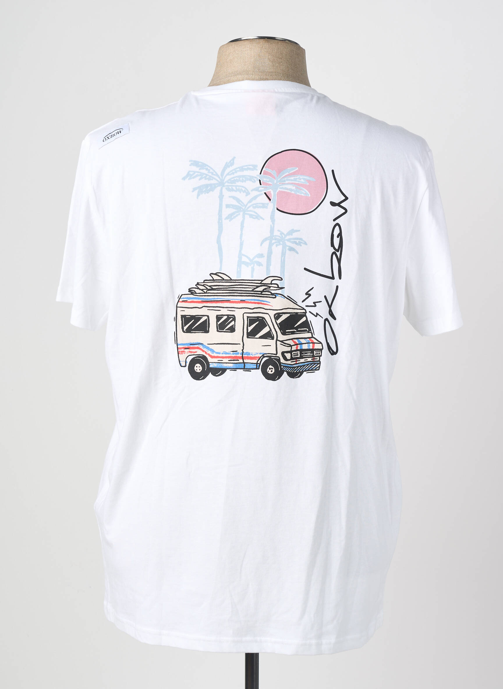 T-shirt sérigraphie floquée manches courtes blanc OXBOW homme