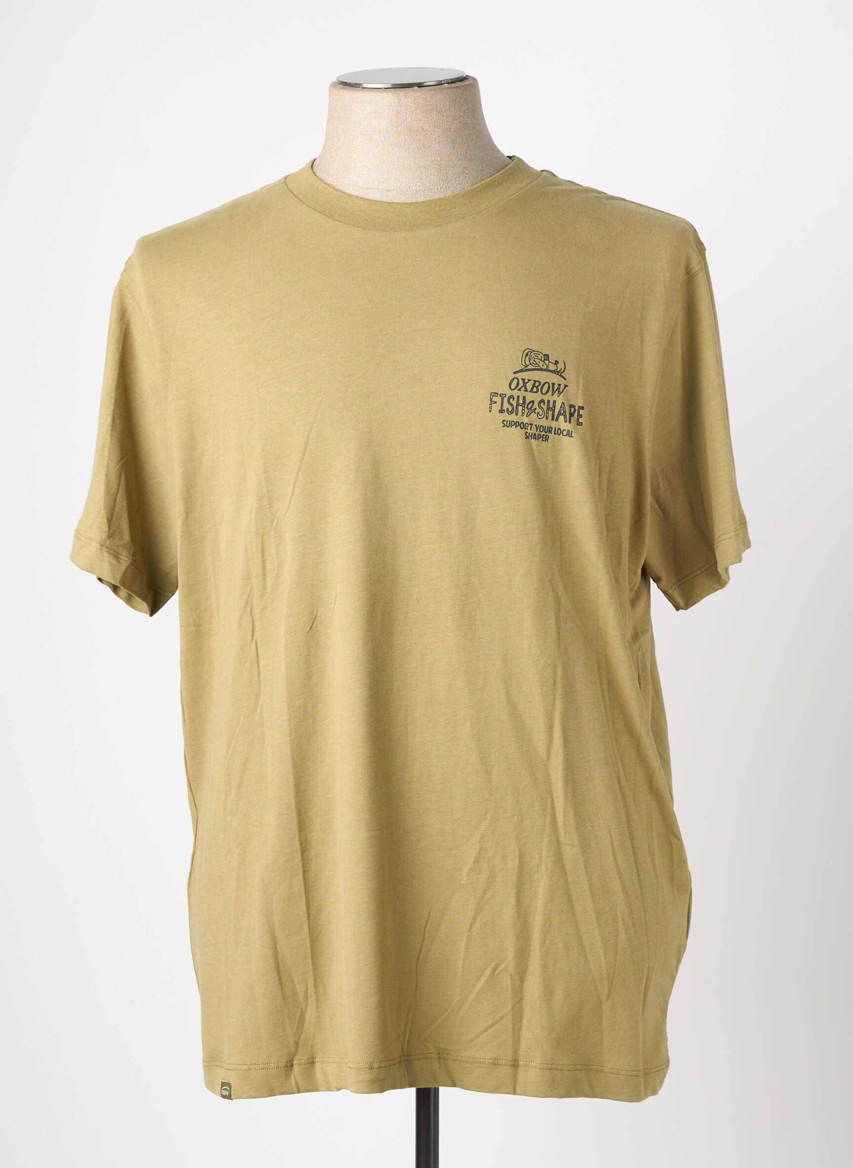 T-shirt sérigraphie floquée manches courtes vert OXBOW homme