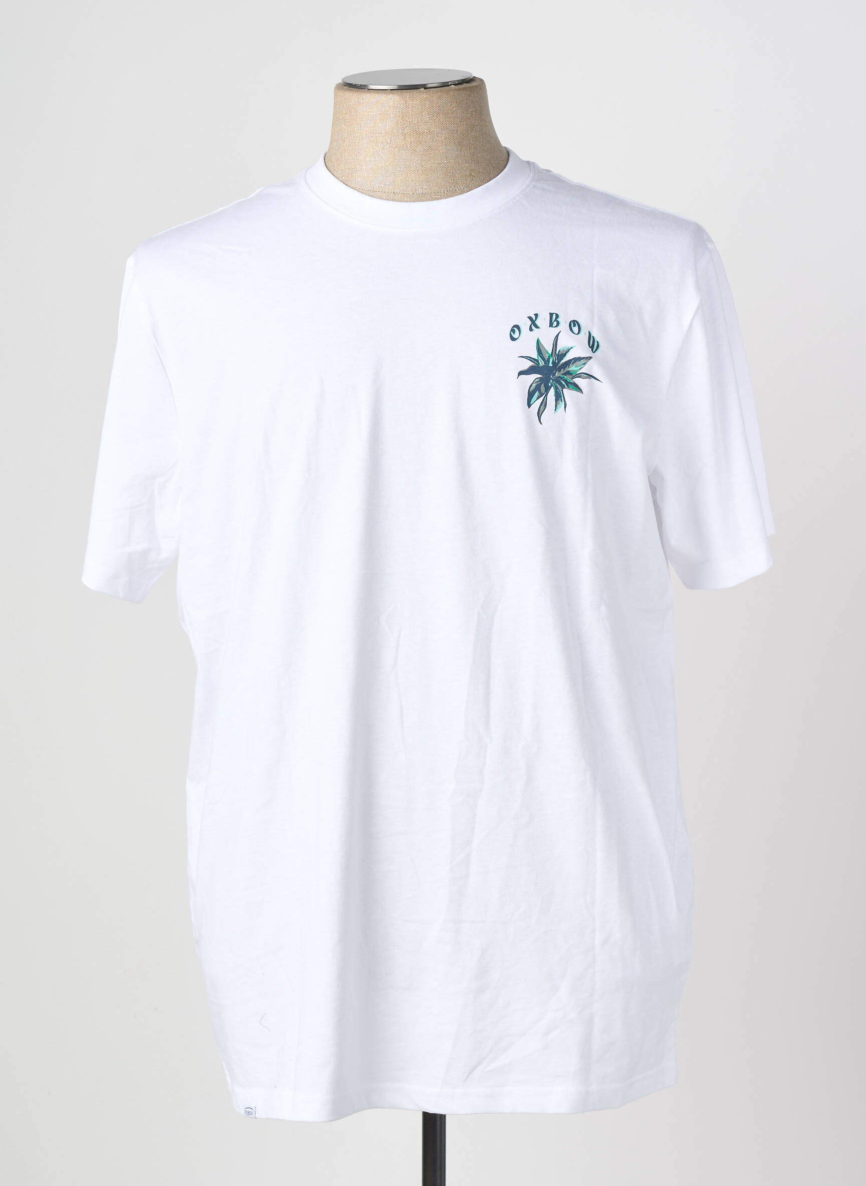 T-shirt sérigraphie floquée manches courtes blanc OXBOW homme
